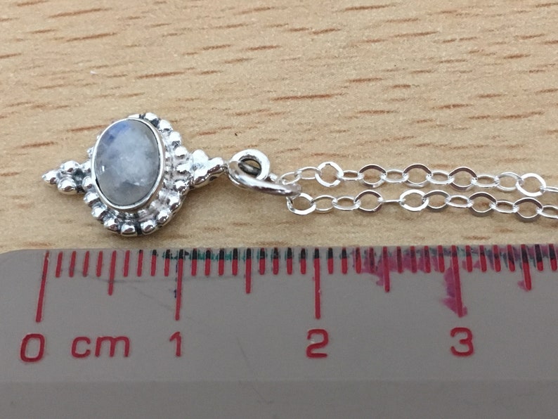 Rainbow Moonstone Sterling Silver Vintage Style Bezels Pendant /& Earring Set on 18 Chain and Earring Wires June/'s Birthstone