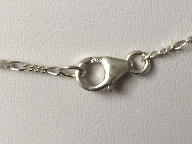 Sterling Silver 18 Fine Figaro Chain With Faceted Etsy UK