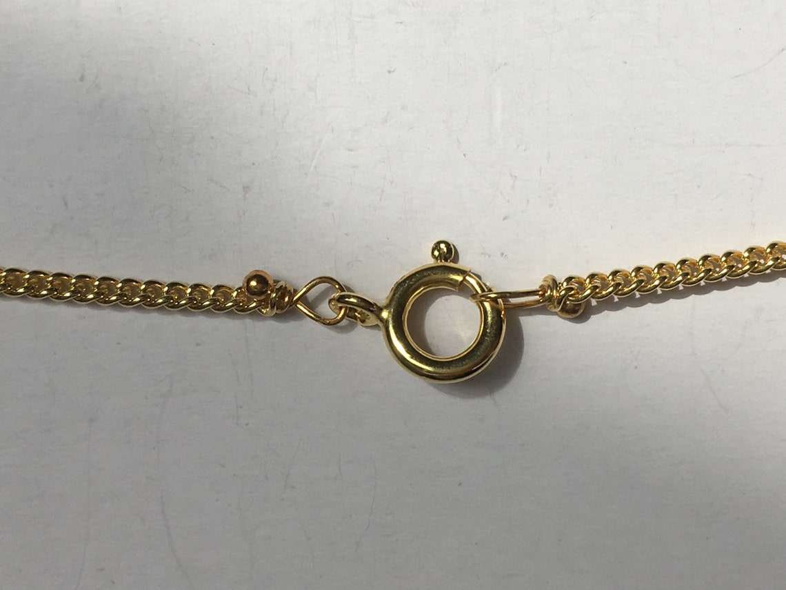 18 Vermeil Chain Necklace With a White Freshwater Etsy UK