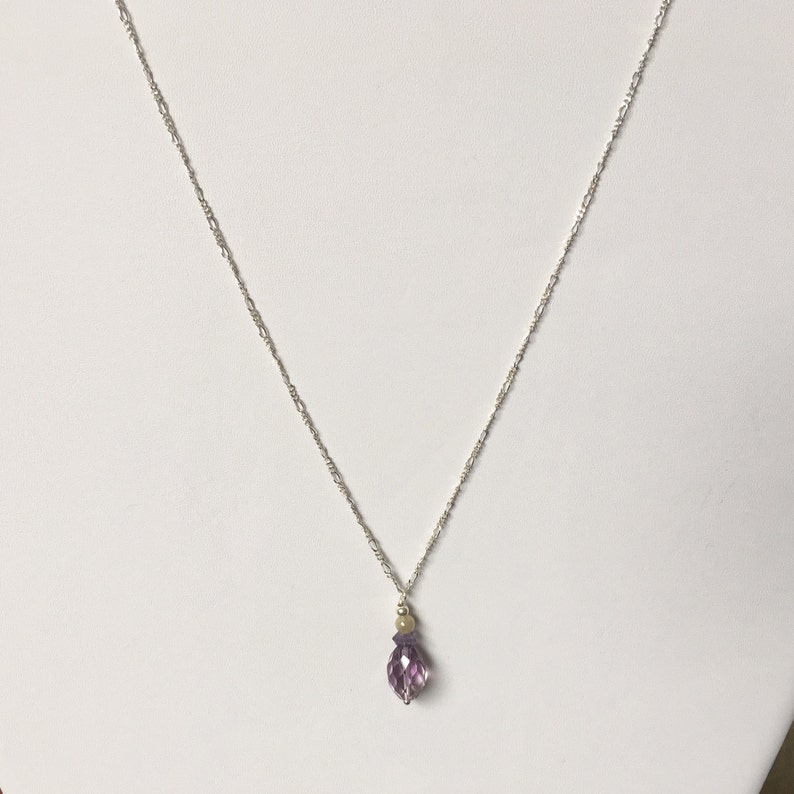 Sterling Silver 18 Fine Figaro Chain With Faceted Etsy UK