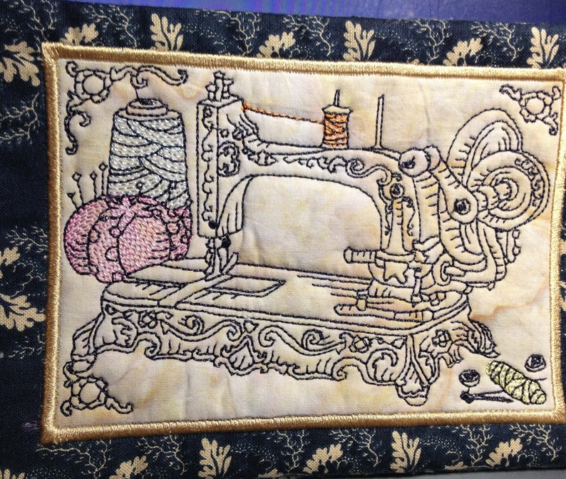 Antique Sewing Machines Set 46. ITH Mug Rugs. instant Download Machine