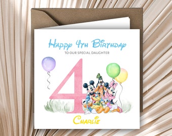 Personalised Printed 1st 2nd 3rd Birthday Card Mickey Mouse and Friends Any Age Son Daughter Grandson Niece Sister Brother Nephew