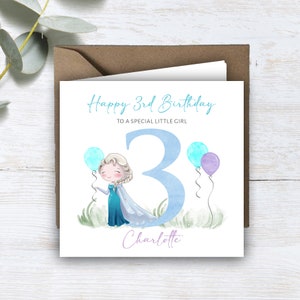 Personalised Printed 1st 2nd 3rd Birthday Card Princess Any Age Daughter Niece Sister Granddaughter