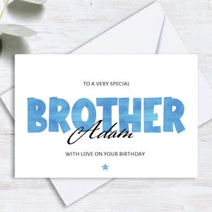 Personalisierte Bruder Geburtstagskarte - Name auf der Karte - Jedes Alter - Ältere Bruder Karte - Klassisches Design