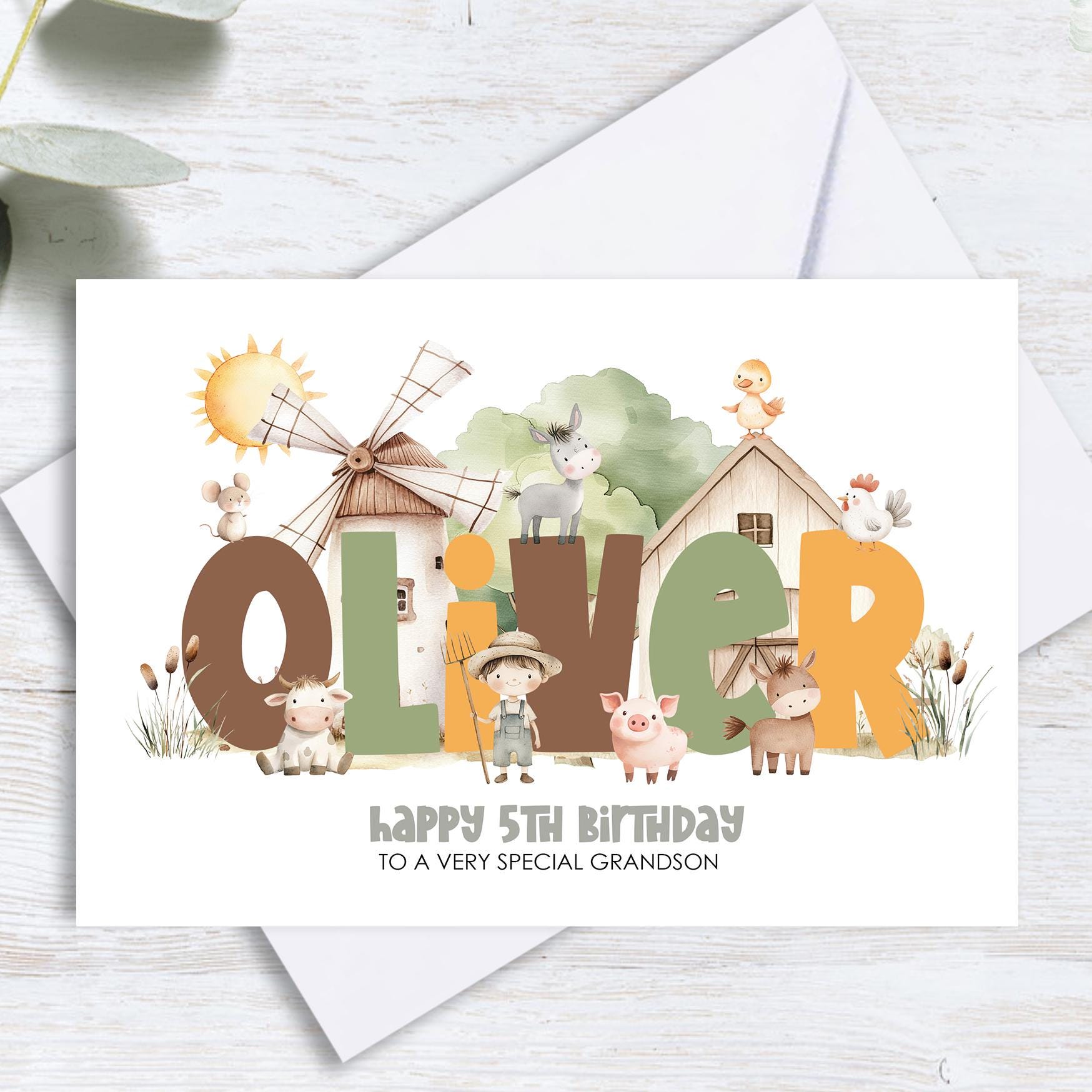 Biglietti Auguri 1° Anno - One In A Melon - 2 Pezzi Per Bambino O Bambina - Carta Riciclata