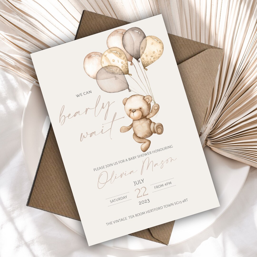 Printed Baby Shower Invitations we Can Bearly Etsy