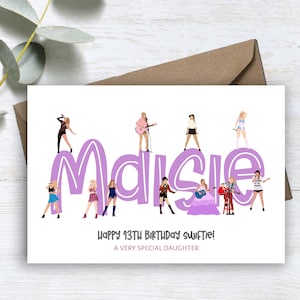 Cartão de aniversário personalizado da Taylor - Nome no cartão - Qualquer idade - Cartão Swiftie