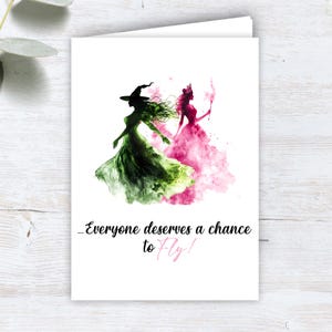 Una tarjeta de cumpleaños malvada, una tarjeta con cita motivacional, todos merecen la oportunidad de volar.