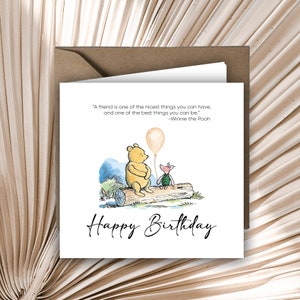 Personalised Printed Friend Best Friend Greetings Card Winnie the Pooh and Piglet
