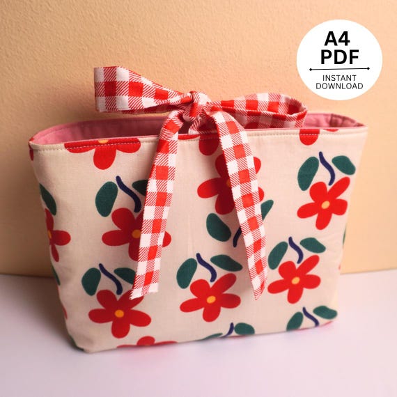 Book Sleeve with Bow Tutorial - Easiest Printable PDF Sewing Pattern