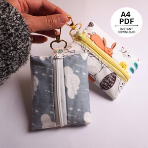 Keyring Pouch PDF Sewing Tutorial (Easy Printable Sewing Guide For Beginners)