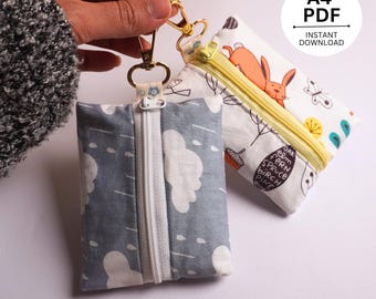 Tutorial de costura em PDF para bolsa de chaveiro (guia de costura fácil de imprimir para iniciantes)