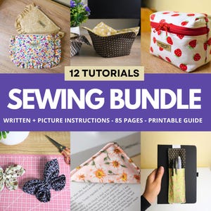 12 Detailed Sewing Tutorials PRINTABLE GUIDE (Easy Projects For All Skill Levels) | A4 Printable Sewing Ebook