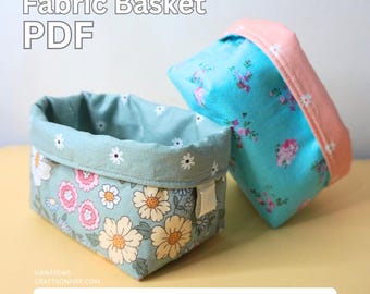 Tutoriel de couture PDF pour panier en tissu (guide imprimable étape par étape au format A4 avec instructions écrites et visuelles claires)