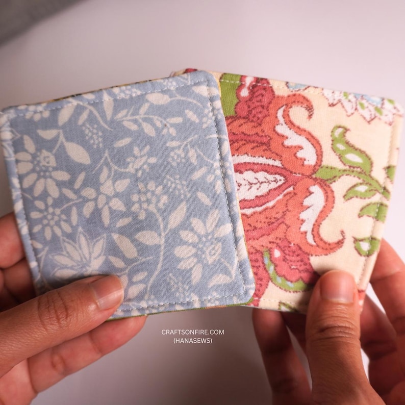 Folded Fabric Coaster Sewing Tutorial PDF – Easy Beginner Sewing ...