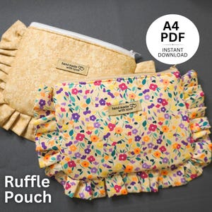 Ruffle Pouch PDF SEWING GUIDE (Pictures + Written Instructions - Easy To Follow)