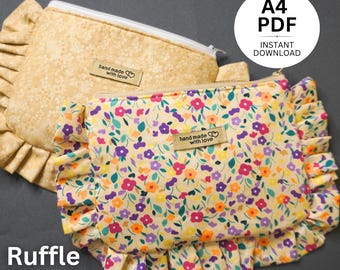 Guia de costura PDF para bolsa com babados (imagens + instruções escritas - fácil de seguir)