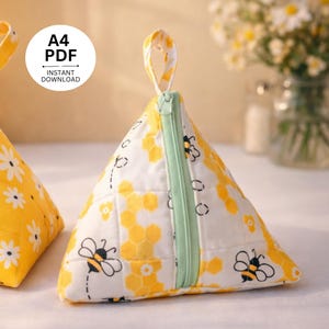 Triangle Pouch Sewing Tutorial For Beginners (Step-by-Step PDF Guide)