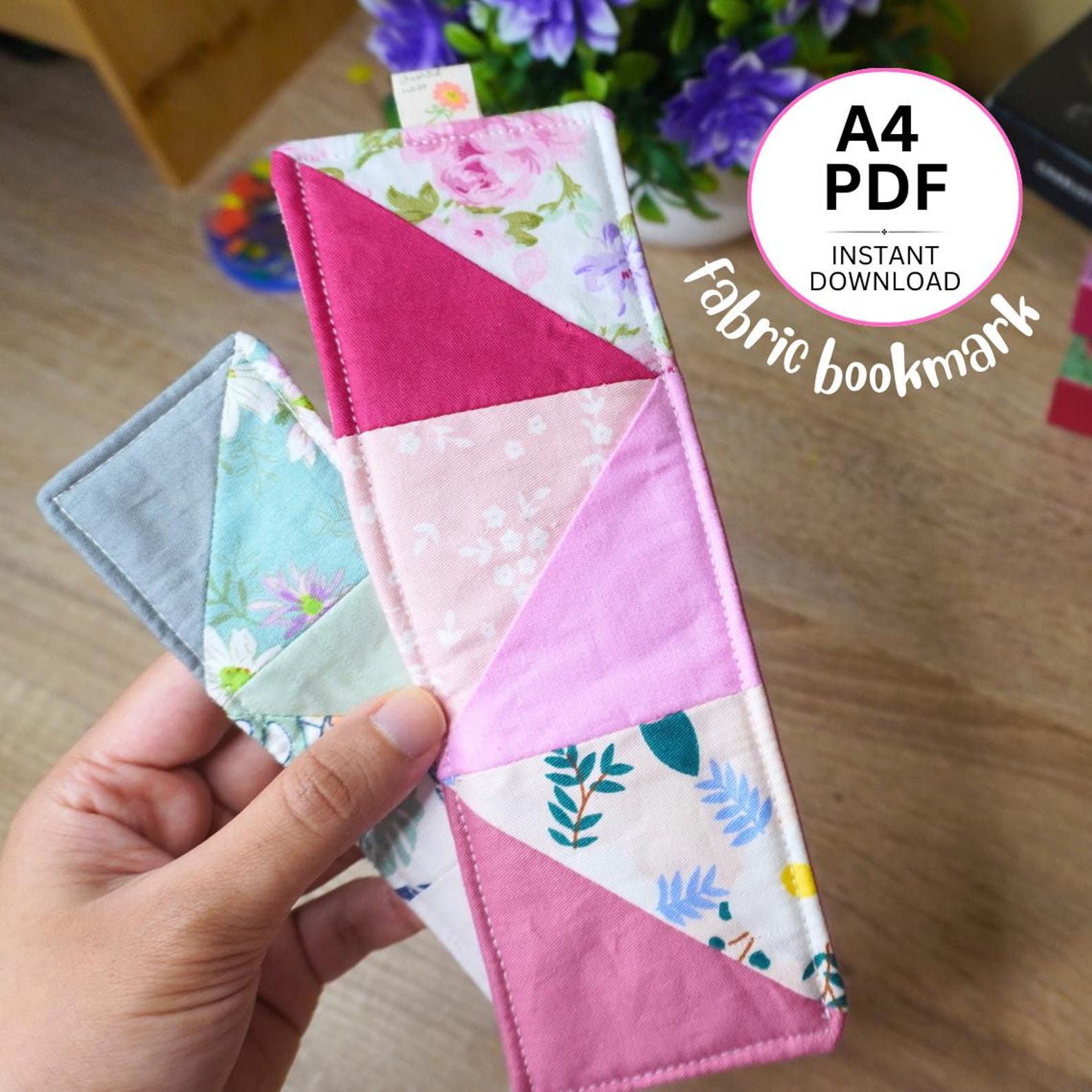 Patchwork FABRIC BOOKMARK PDF Sewing Pattern (printable A4 Guide ...