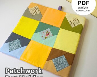 Patron de porte-pot en patchwork - Guide de couture PDF imprimable pour débutants (instructions détaillées)