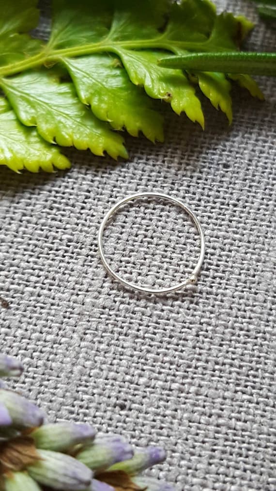 SOLID ROSE GOLD 0.4mm Very Thin Nose Ring in 9ct Rose Gold 0.4