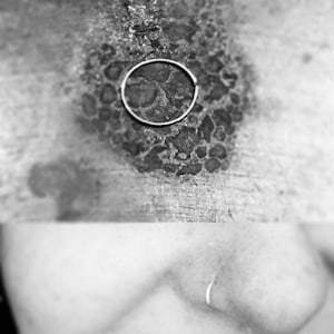 Zeer dunne valse neusring 9 kt goud, nep-neusring oorbel, hypoallergeen, traguspiercing, cartalige ring, septumring, piercing, hoepel