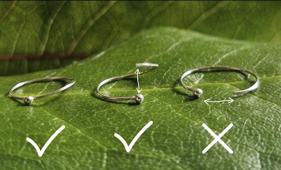 Anello Per Il Naso Con Perline Di Opale, Anello Per Il Naso In Argento Sterling 925 - Foto 5