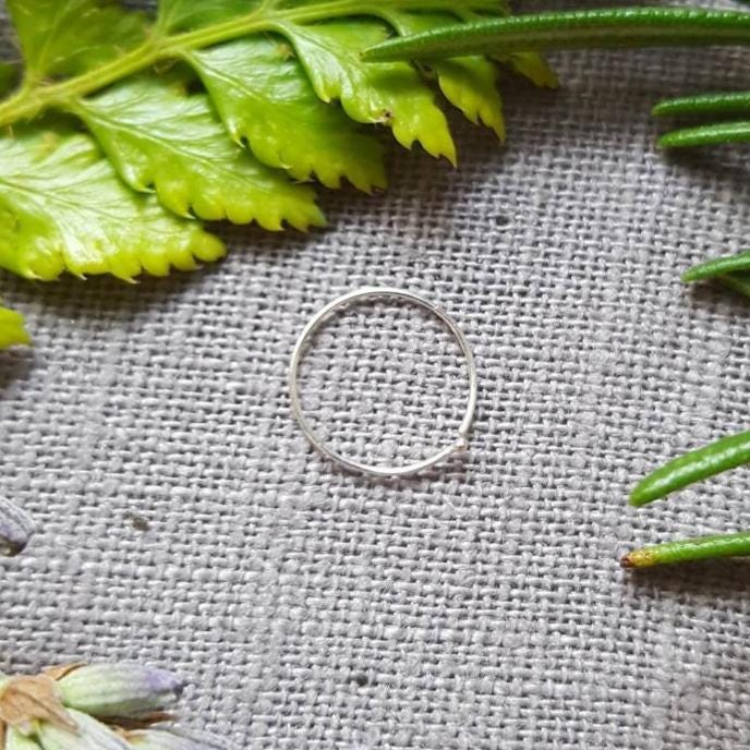 Sterling Silver Nose Hoop Handmade Minimalist 26 Gauge Nostril Piercing…