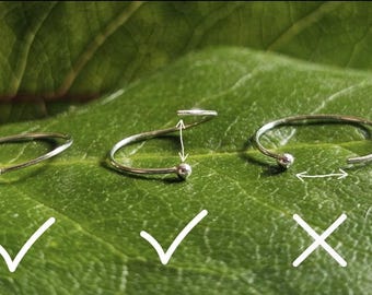Nasenring Sterling-Silber 925 Kugeln 8 Mm 10 Mm 2 Stück