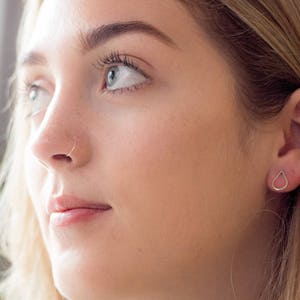ROSE GOLD Very thin False Nose ring, Fake Nose ring Hypoallergenic, Tragus Piercing, Cartilage Ring, Septum Ring, Piercing, Hoop