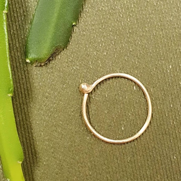 SOLID 18ct YELLOW GOLD 0.5mm, Very thin Nose ring in 18ct Yellow Gold, 0.5mm/25 Gauge, Earring, Hypoallergenic, Septum Ring, Piercing, Hoop