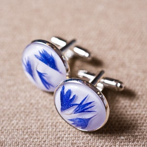 Forget-me-not resin cufflinks