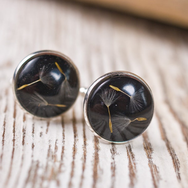 Dandelion resin cufflinks