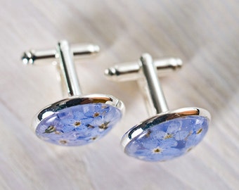 Forget-me-not resin cufflinks