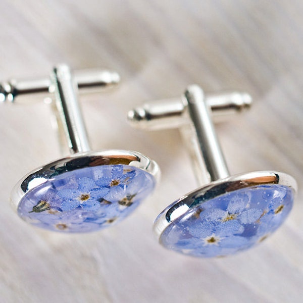 Forget-me-not resin cufflinks