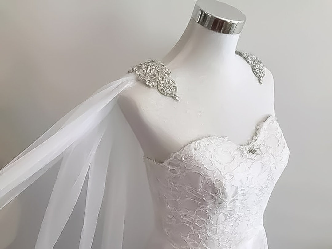 Sparkling Cape Veil Wedding Veil Cathedral, Draped Veil, Shoulder Train, Wedding Bridal Cape Veil