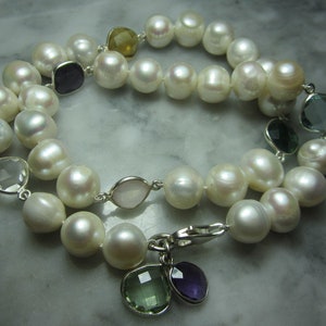 Pearl Gold Topas Luxury Chain Prasolith Collier