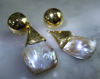 Earrings Moonstone Smoky quartz Agate Gold Honey