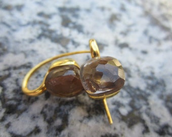 Ohrringe Rauchquarz  earrings style Smoky quartz Ohrhänger Gold