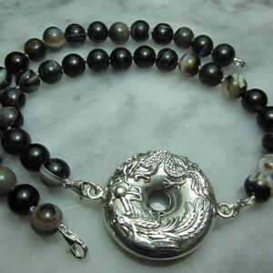 Asia Dragon Phoenix Bracelet Silver Charms