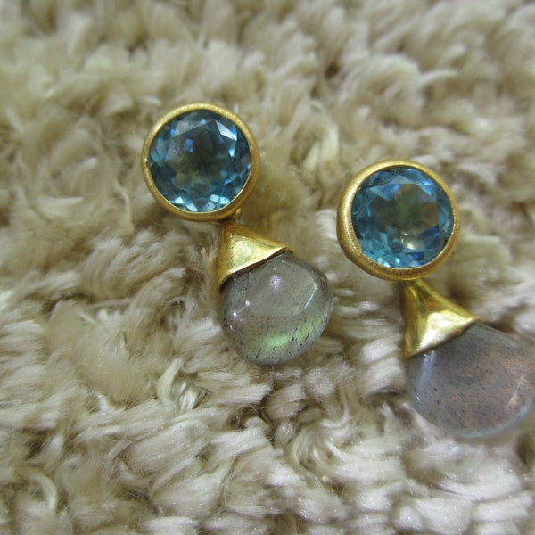 Tuerkis stud earrings Gold Topas Indian Summer Ball