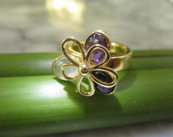 Bluete Kette Solitaer Onyx Sommer Ring Amethyst