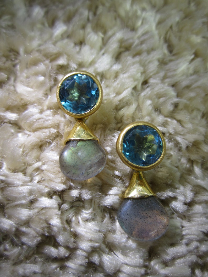 Tuerkis stud earrings Gold Topas Indian Summer Ball image 2