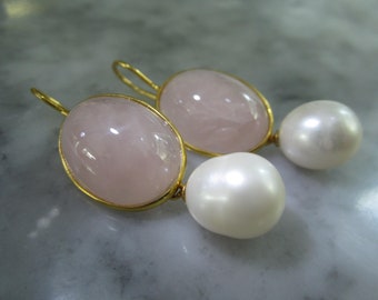 Earrings Rosequartz Amethyst Chandelier Gold Purple