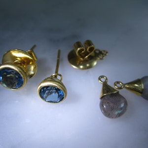 Tuerkis stud earrings Gold Topas Indian Summer Ball image 3