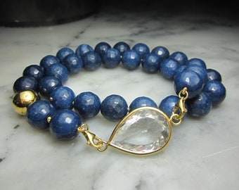 Chain Peridot Lapis Chalzedon Quartz Biwa Pearl ...