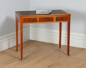 Georgian Style English Cherry Wood 3ft Green Leather Writing Table (Circa Late 20th Century) by Avonex Furniture