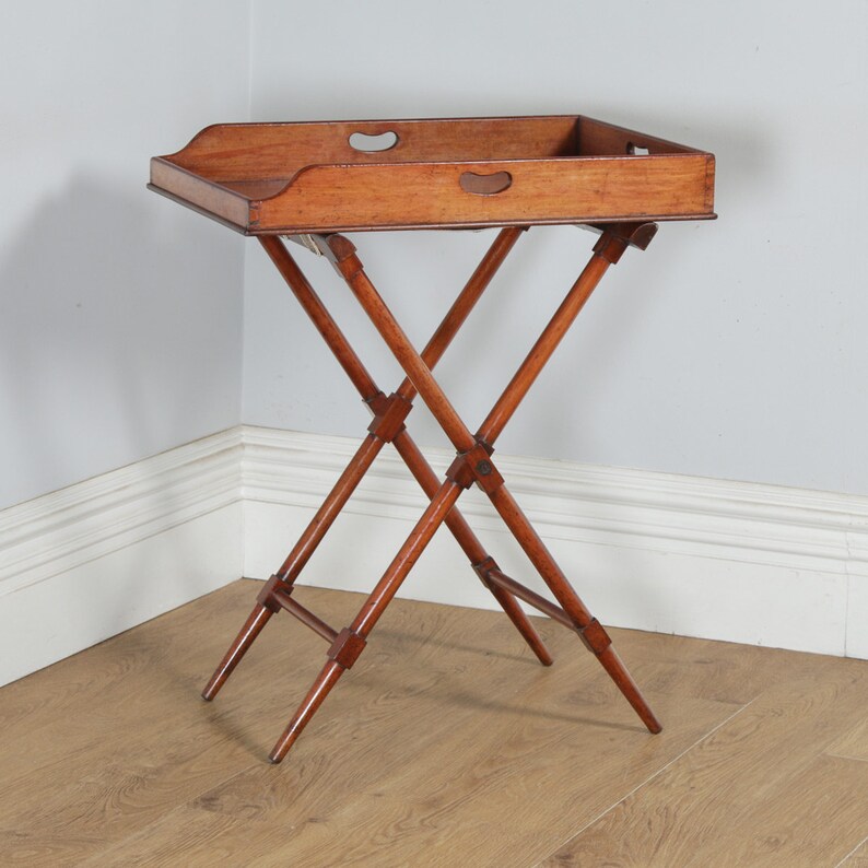 Antique English Victorian Mahogany Small Butlers Drinks Tray Etsy