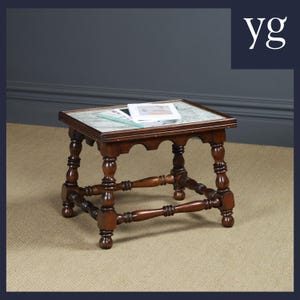 Antique French Victorian Rectangular Walnut Small Occasional / Side / Coffee Somerset Map Table (Circa 1890)