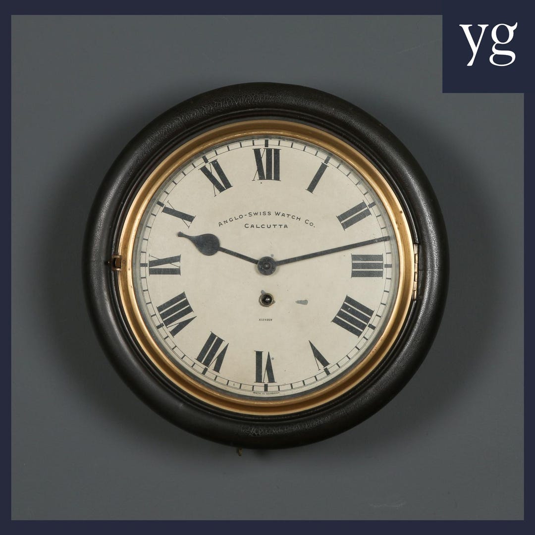 Buy Antique Mahogany Anglo Swiss Watch Railway Station School  Round Dial Wall Clock (timepiece) Online in India